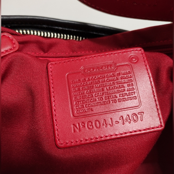 Vintage Coach 1407 Hobo Bag Black & Gray Wool Tweed with Leather & Patent Trim - Picture 12 of 13